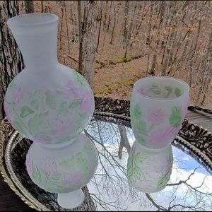 Vintage Floral Bedside Water Carafe & Cup